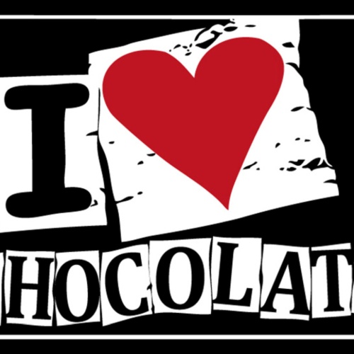 Schild Spruch I love Chocolate Ich liebe Schokolade Essen JW