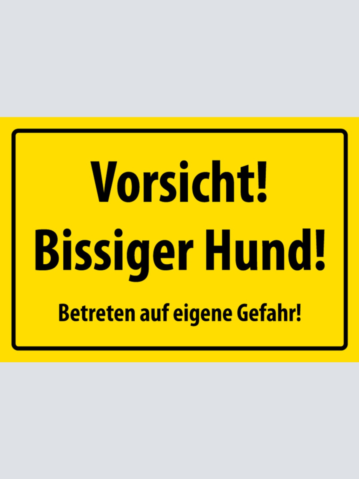 Schild Spruch Vorsicht Bissiger Hund Betreten auf eigene Gefahr Warnung JW