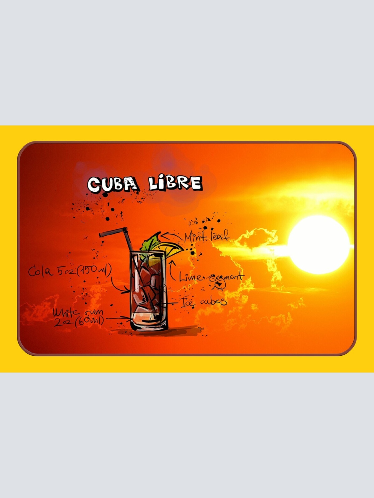 Schild Spruch Cuba Libre Rezept Alkohol JW