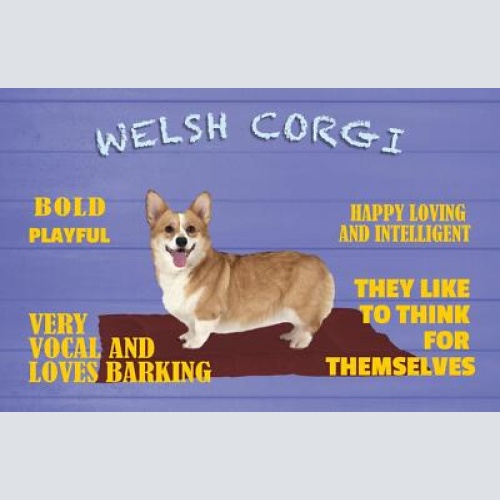 Schild spruch welsh corgi steckbrief playful verspielt hund jw