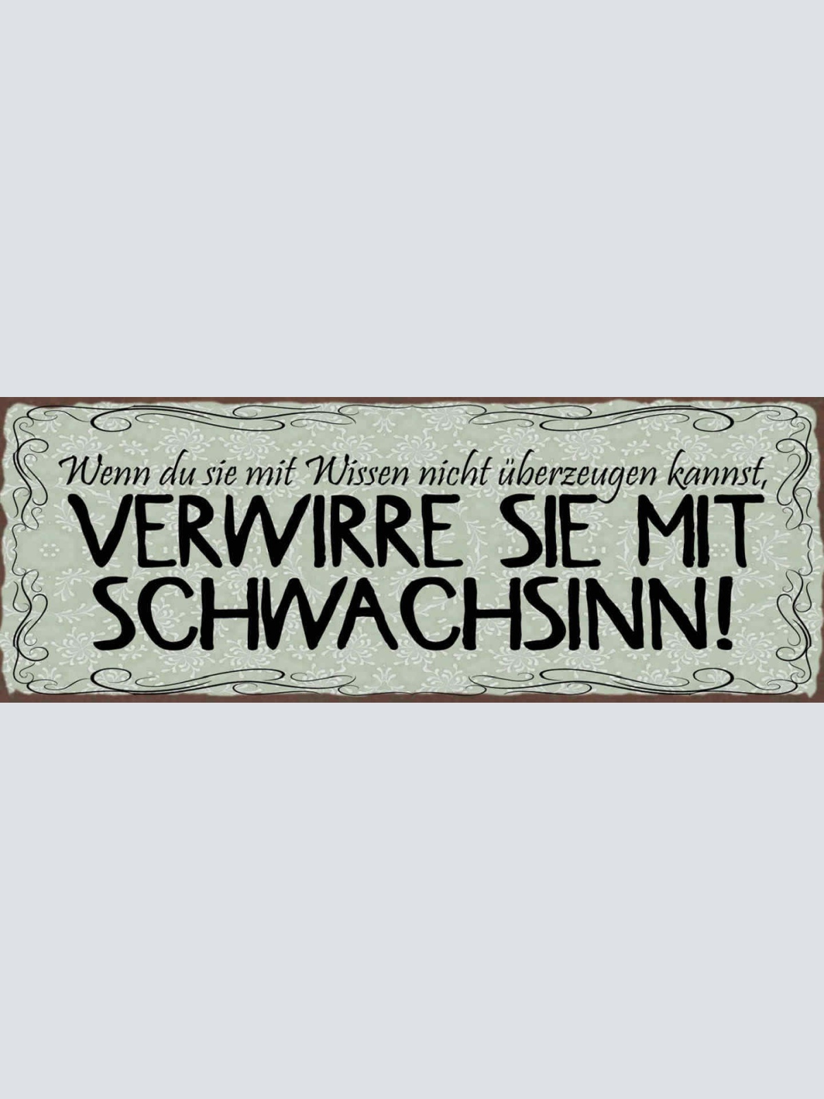 Schild Wenn Du Sie Mit Wissen Nicht Überzeugen Kannst Verwirre Mit Schwachsinn