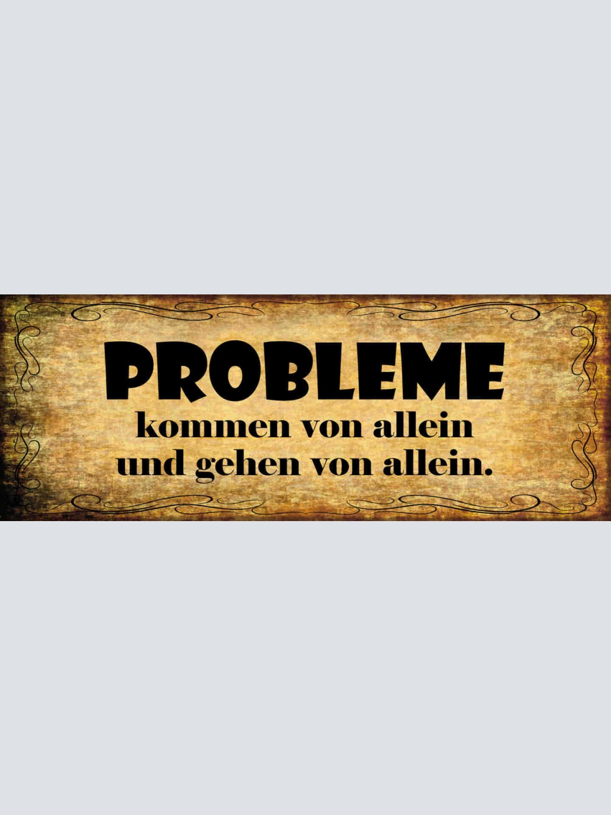 Schild Probleme Kommen Von Allein & Gehen Von Allein 27x10 Blech od.Holz