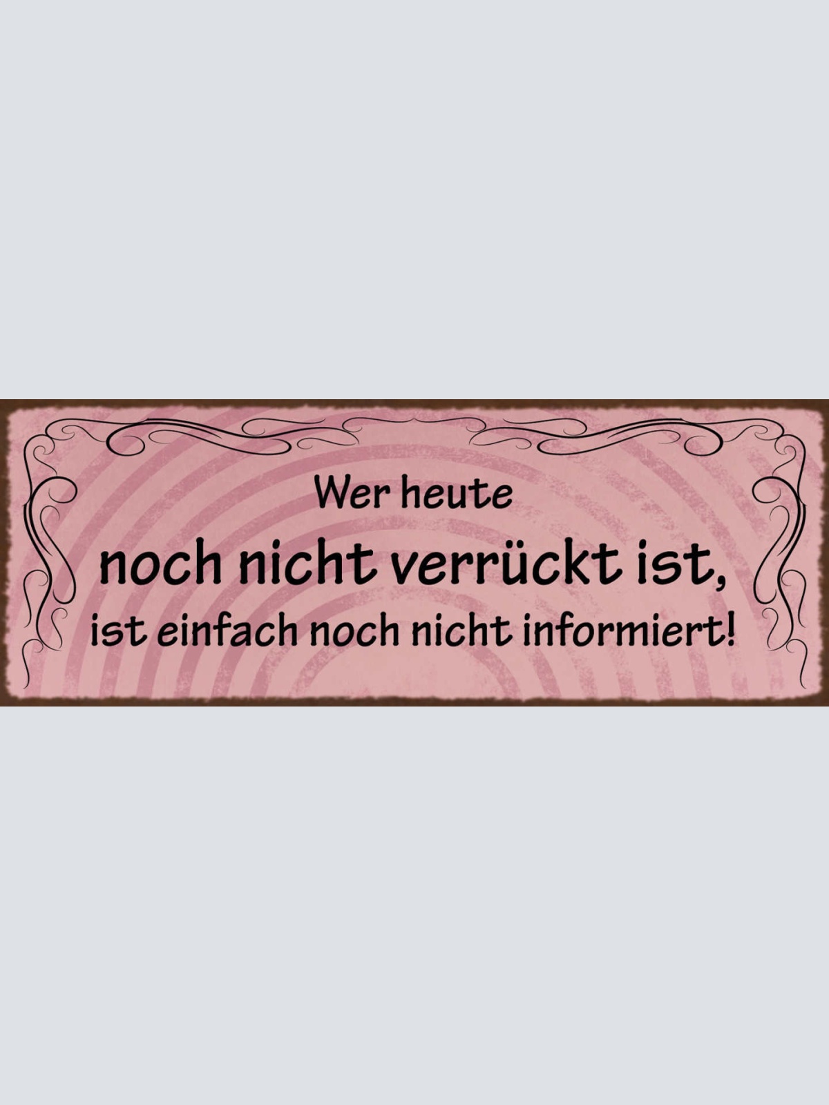 Schild Wer Heute Noch Nicht Verrückt Ist Ist Einfach Noch Nicht Informiert 27x10