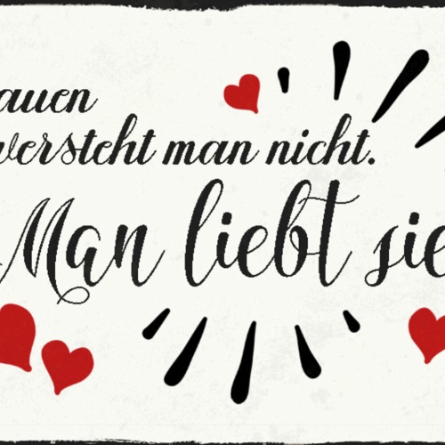Schild Spruch Frauen versteht man nich Man liebt sie JW