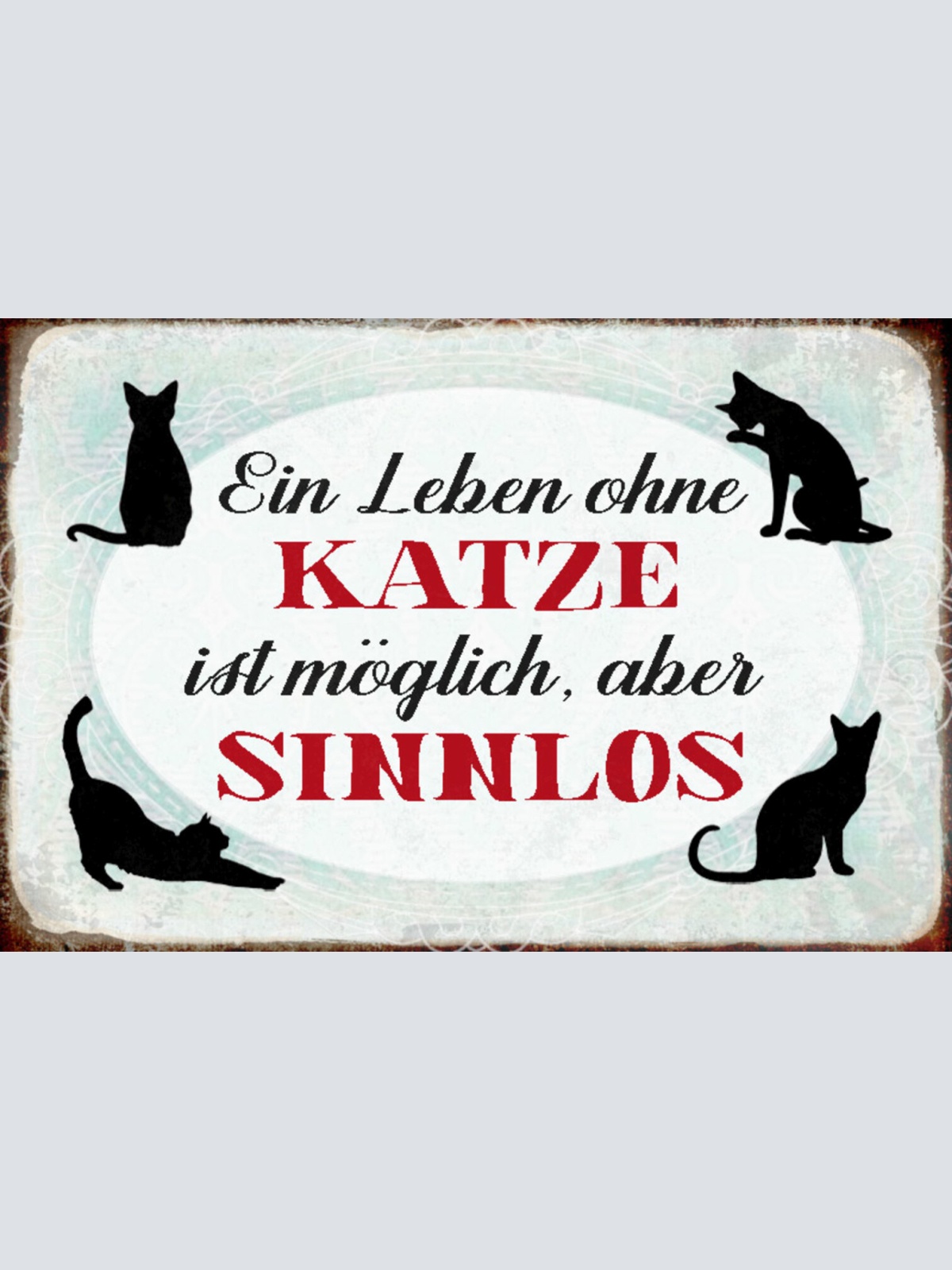 Schild Spruch Leben ohne Katze ist möglich aber sinnlos JW