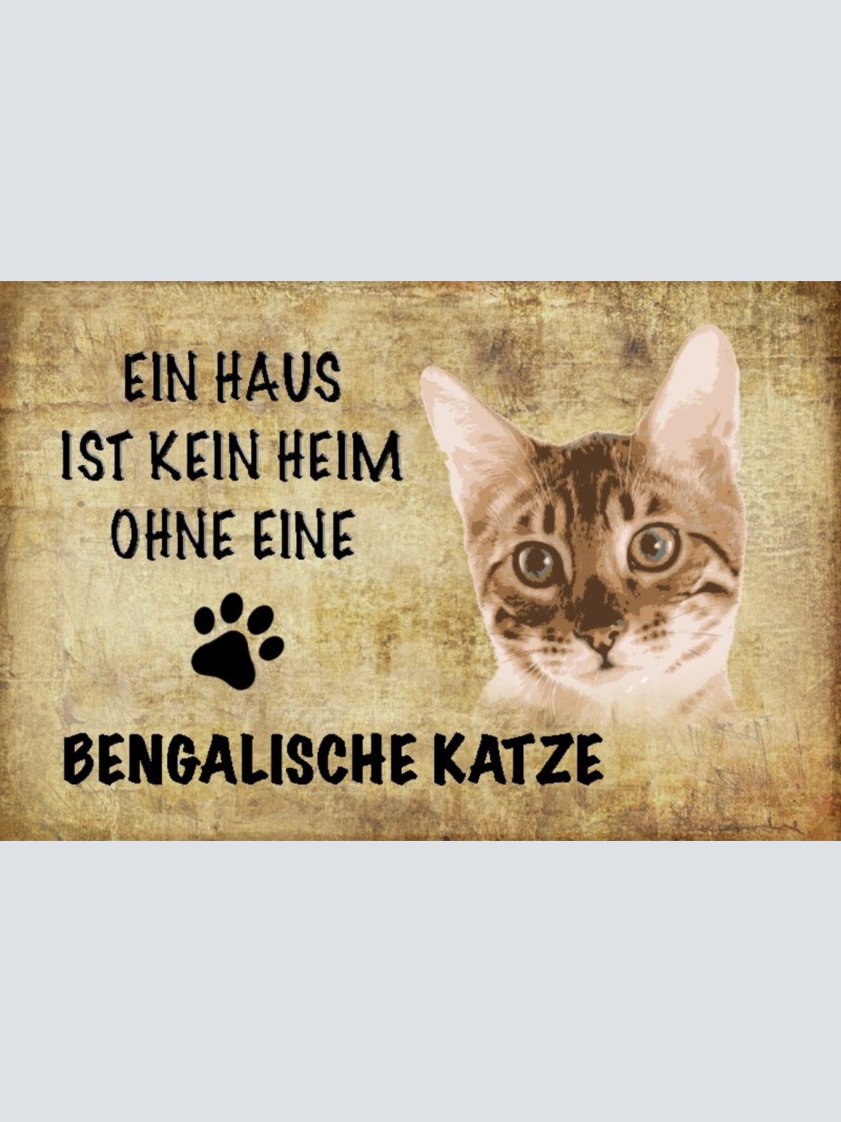 Schild Spruch Haus ist kein Heim ohne Bengalische Katze JW