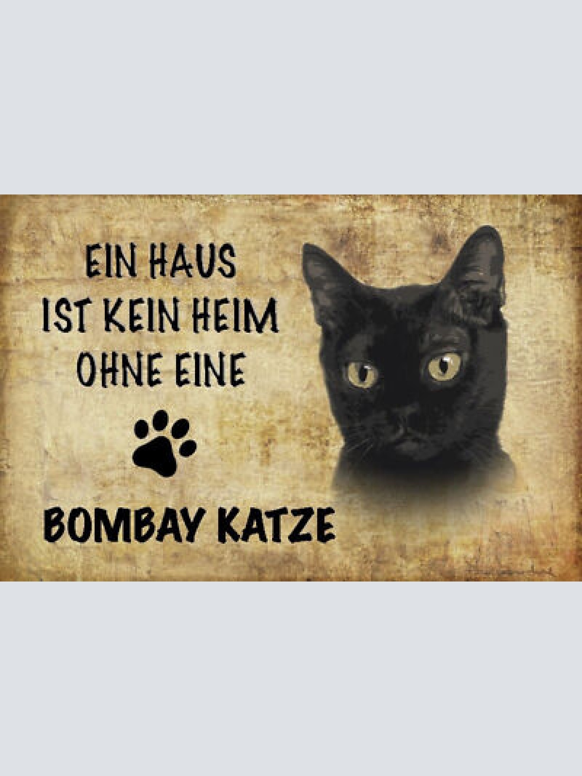 Schild Spruch Haus ist kein Heim ohne Bombay Katze JW