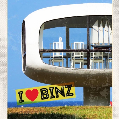 Schild Spruch I Love Binz Herz Designhaus Meer JW