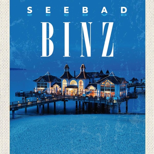 Schild Spruch Seebad Binz Strandhaus Meer Strand JW