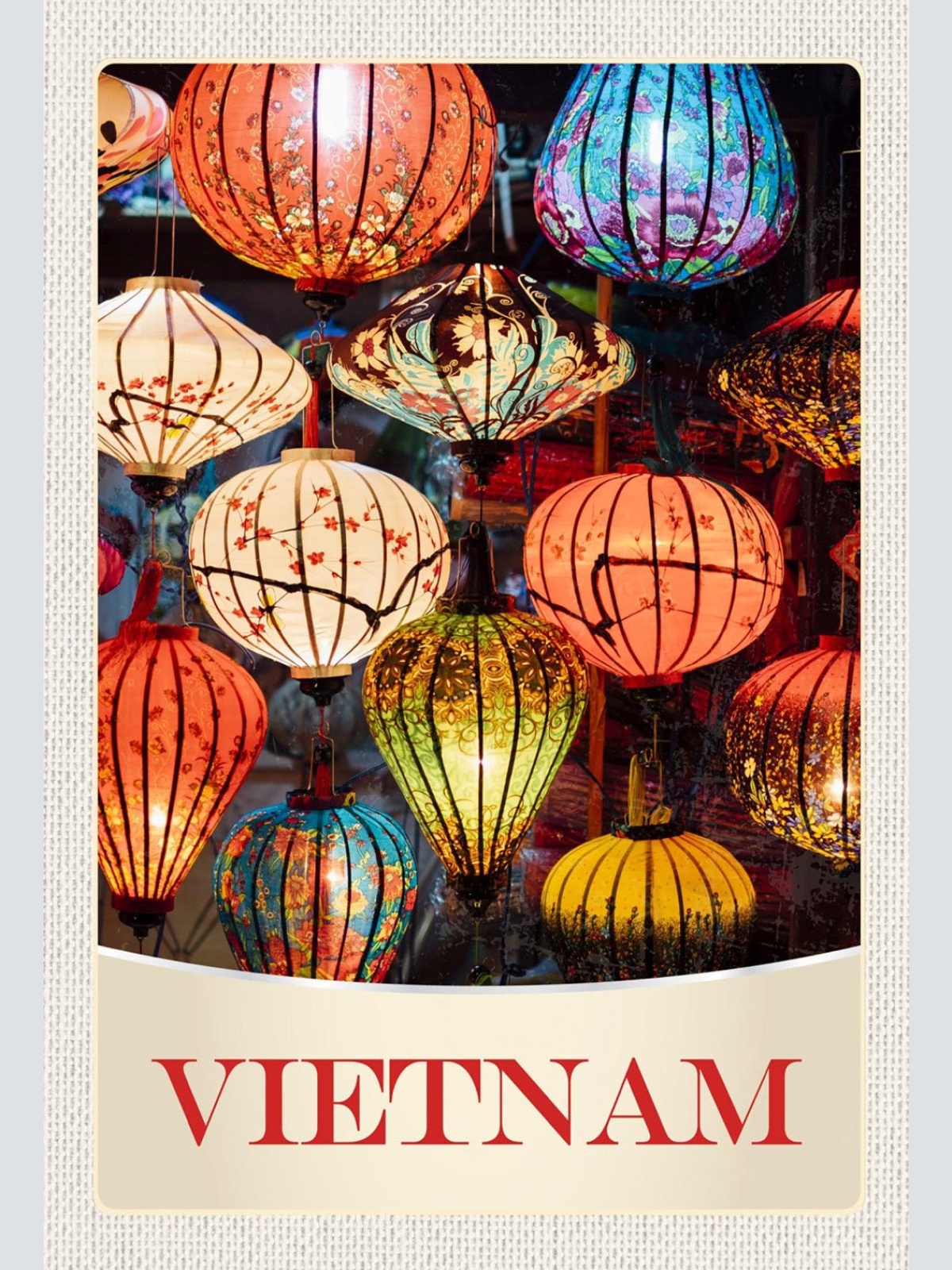 Schild Spruch Vietnam Lampions JW