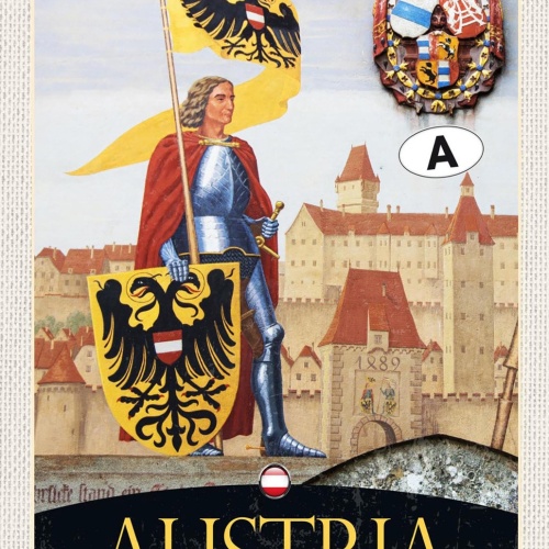 Schild Spruch Austria Österreich Geschichte Burg Habsburger JW