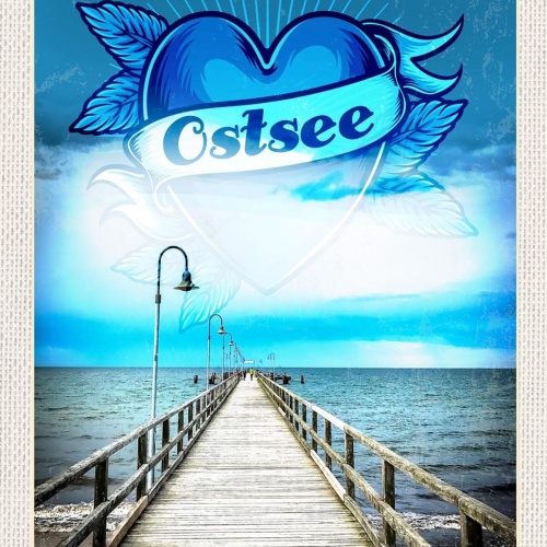 Schild Spruch Liebe Herz Ostsee Deutschland Meer Steg JW
