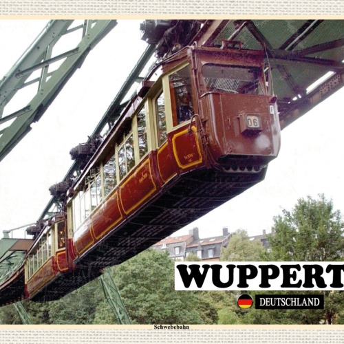 Schild Spruch Wuppertal Deutschland Schwebebahn JW