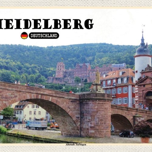Schild Spruch Heidelberg Deutschland Altstadt Torbogen JW