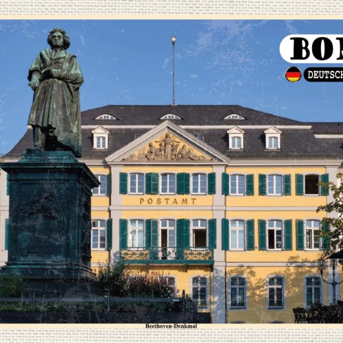 Schild Spruch Bonn Deutschland Beethoven Denkmal JW