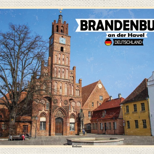 Schild Spruch Brandenburg an der Havel Deutschland Rathaus JW