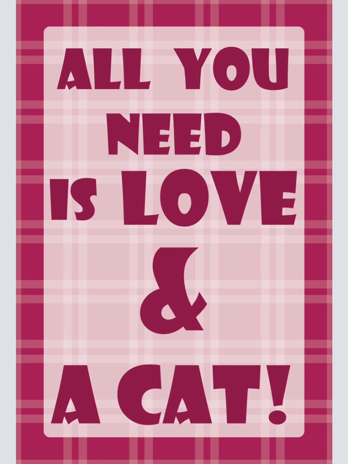 Schild Spruch All you need is love and cat Alles was du brauchst Liebe Katze JW