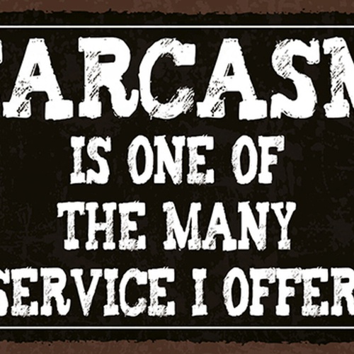 Schild Spruch Sarcasm Service i offer Sarkasmus Service das ich anbiete JW