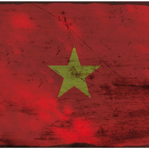 Schild Spruch Nationalflagge Vietnam JW