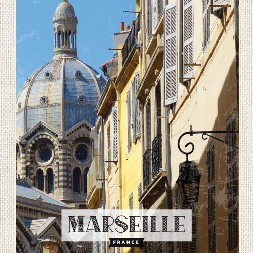 Schild Spruch Marseille France Frankreich Kirche Stadtansicht JW