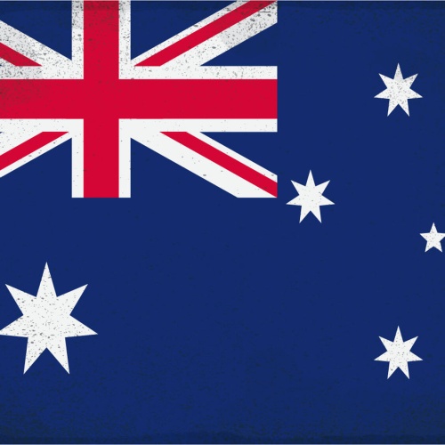 Schild Spruch Nationalflagge Australien JW