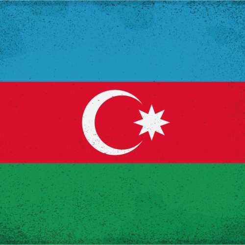 Schild Spruch Nationalflagge Aserbaidschan JW