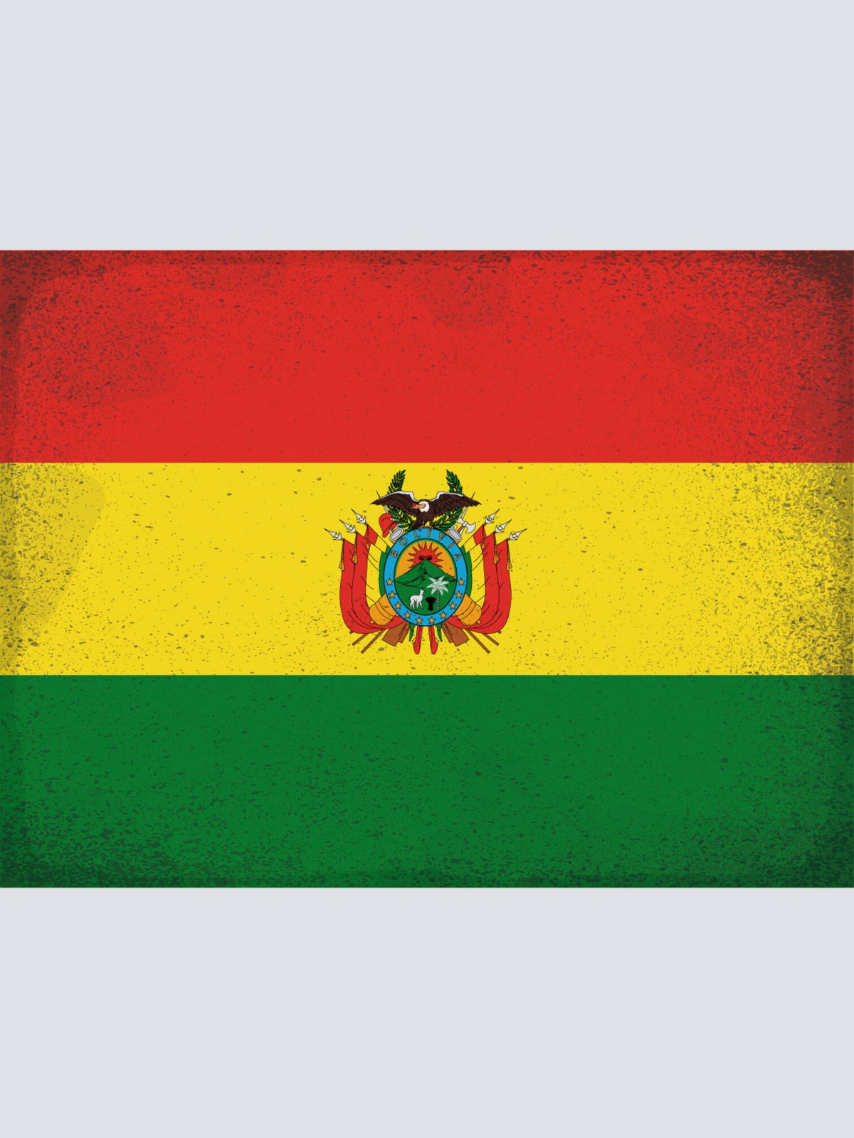 Schild Spruch Nationalflagge Bolivien JW