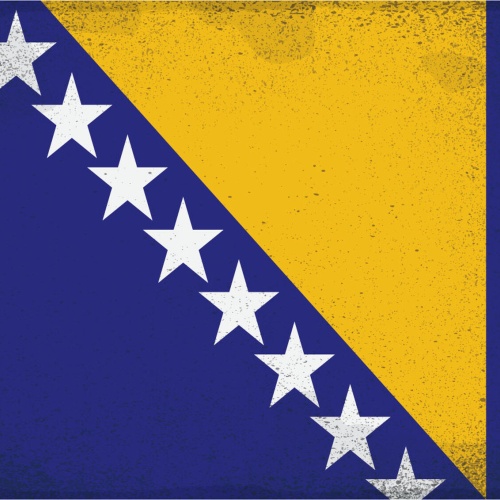 Schild Spruch Nationalflagge Bosnien und Herzegowina JW