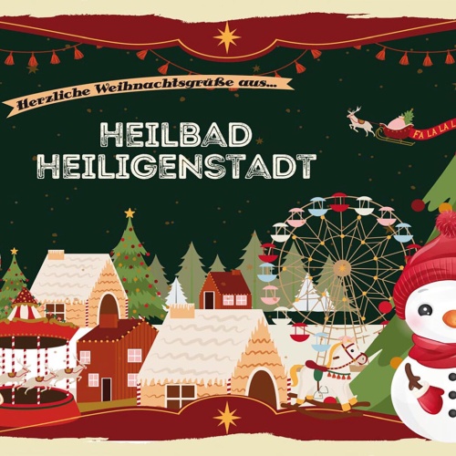 Schild Spruch Herzliche Weihnachtsgrüße aus Heilbad Heiligenstadt JW