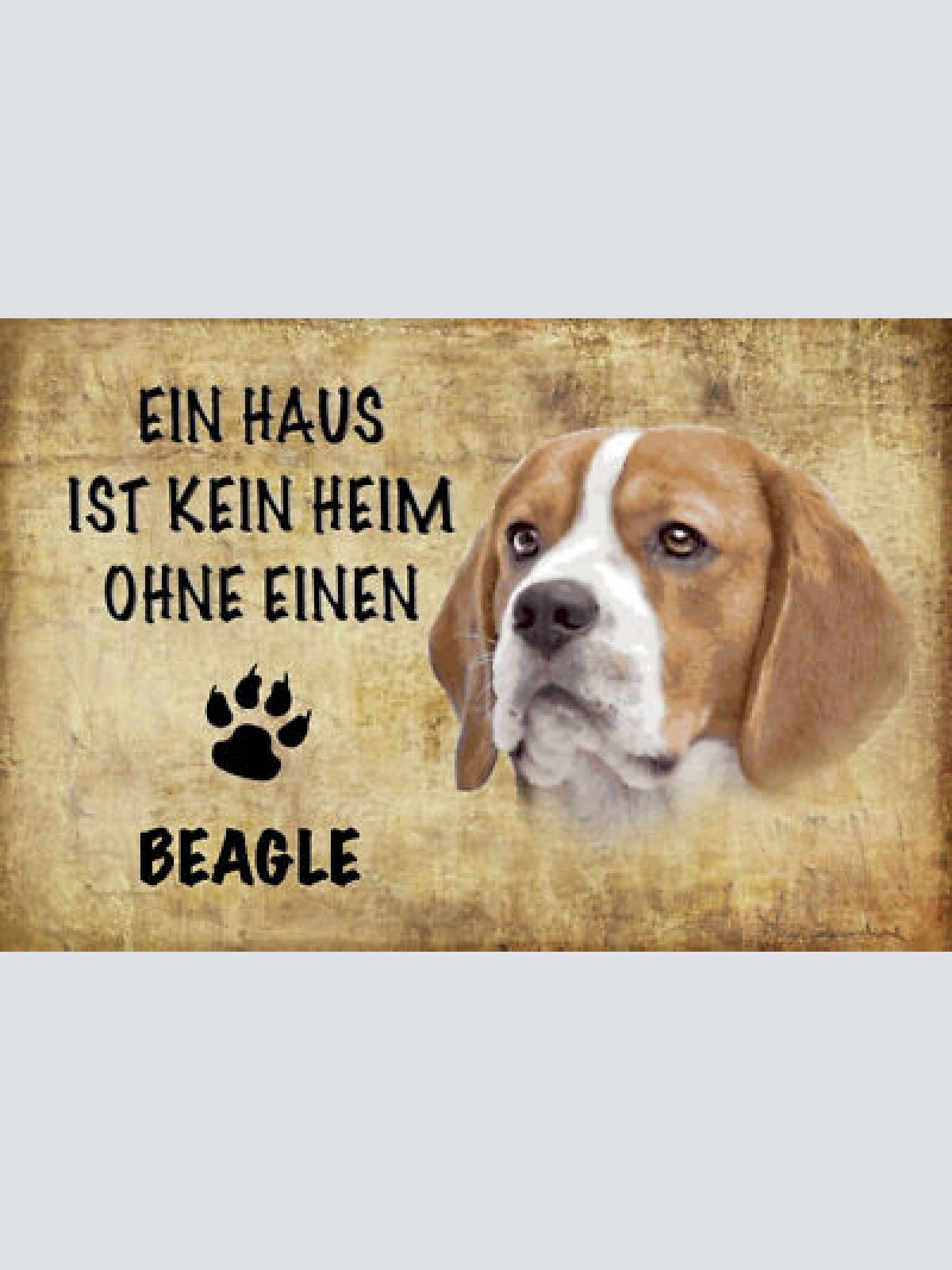 Schild Spruch Haus ist kein Heim ohne Beagle Hund JW