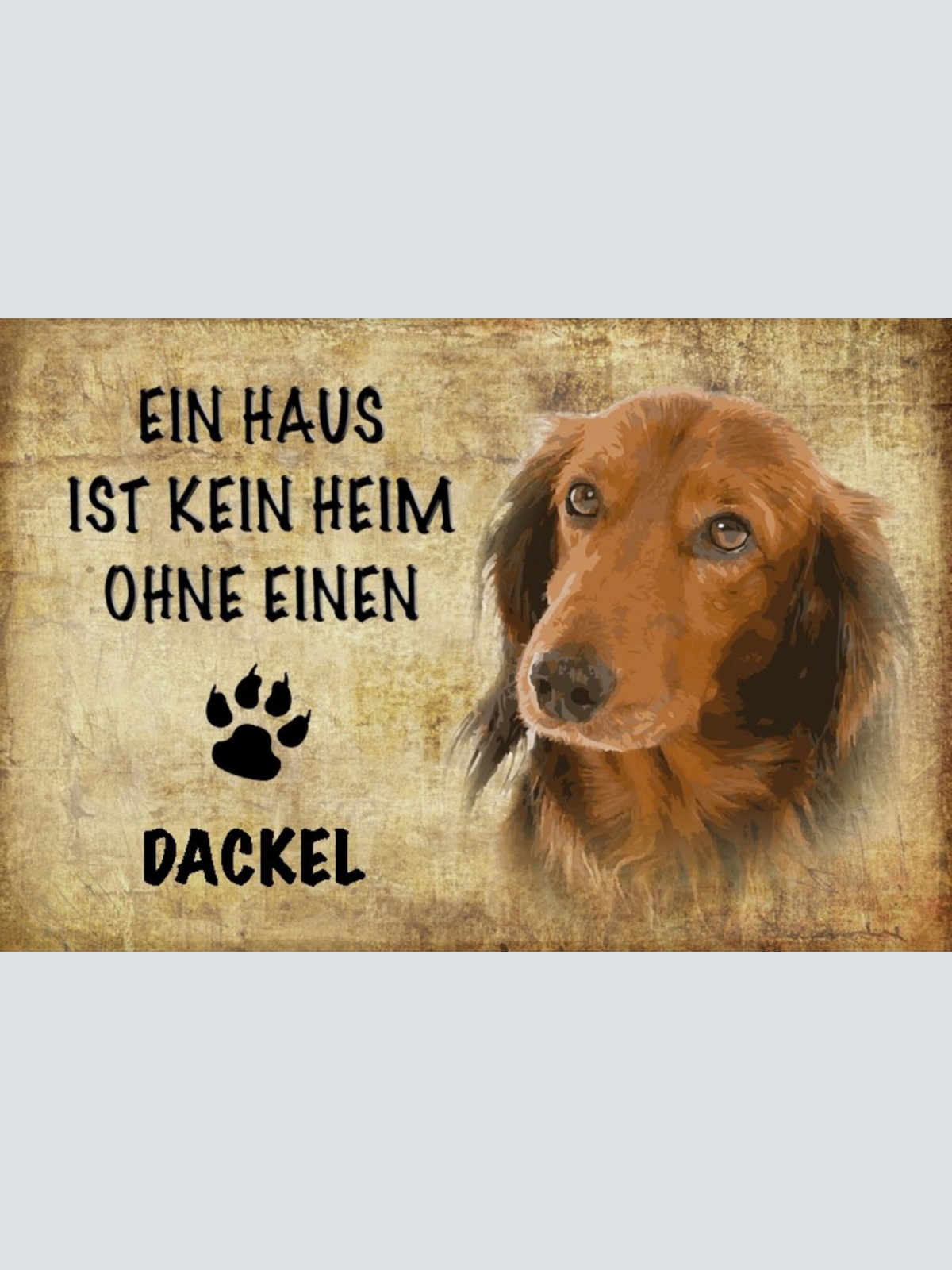 Schild Spruch Haus ist kein Heim ohne Dackel Hund JW