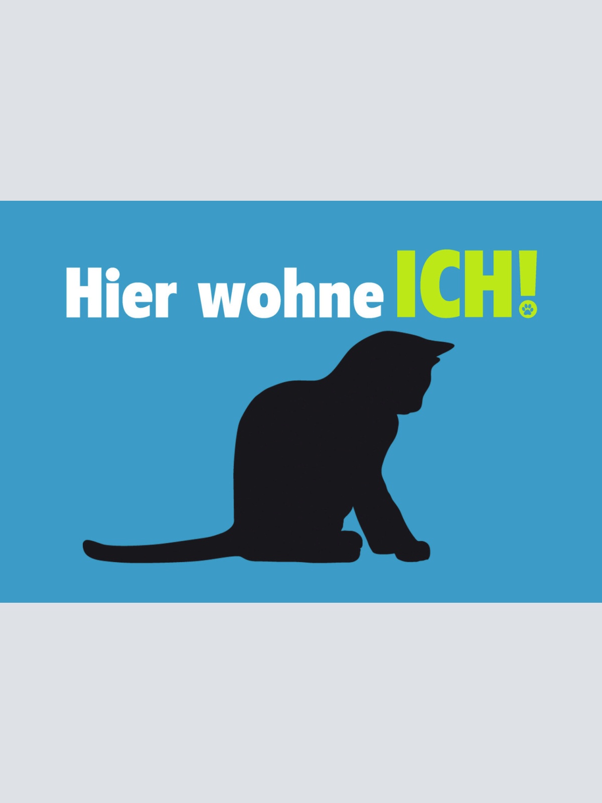 Schild Spruch Hier wohne Ich Katze JW