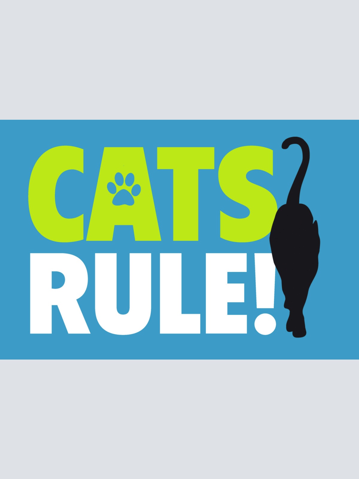 Schild Spruch Cats rule Katzen herrschen JW