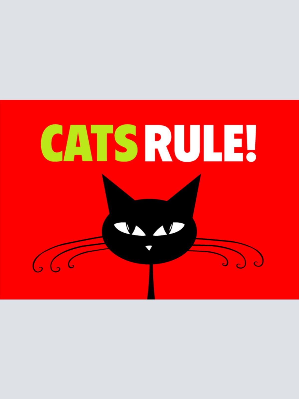 Schild Spruch Cats rule Katzen herrschen Comic JW