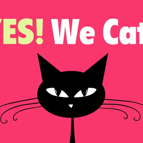 Schild Spruch Yes We Cat Ja Wir Katzen können Comic JW