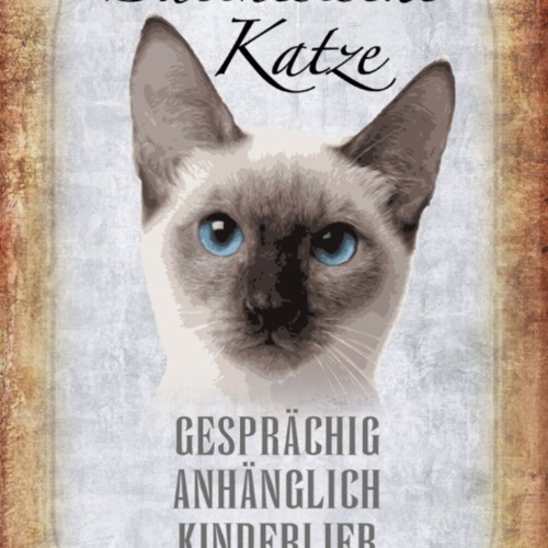 Schild Spruch Balinesische Katze Steckbrief Gesprächig Lebhaft JW