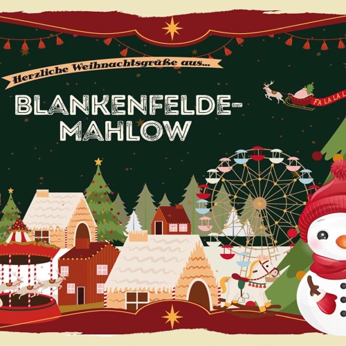 Schild Spruch Herzliche Weihnachtsgrüße aus Blankenfelde-Mahlow JW