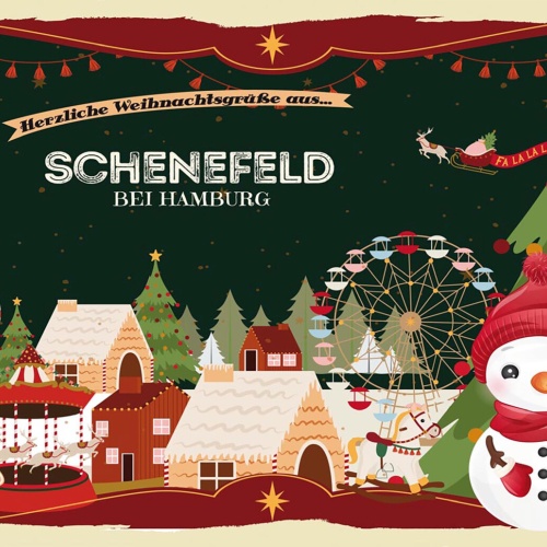 Schild Spruch Herzliche Weihnachtsgrüße aus Schenefeld bei Hamburg Comic JW