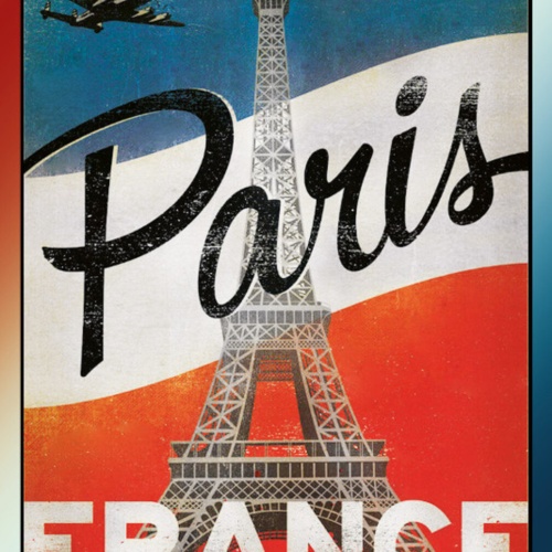 Schild Spruch Paris France Frankreich Eifelturm Nationalflagge JW