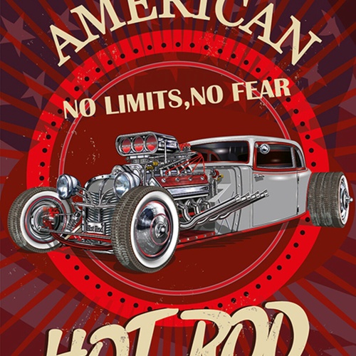 Schild Spruch American Hot Rod Auto No limits no fear Keine Grenzen Comic JW