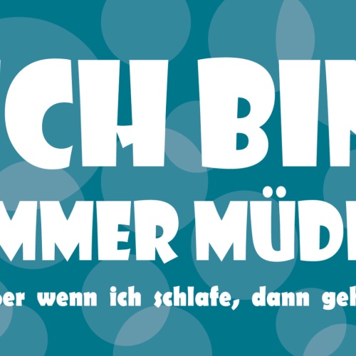 Schild Spruch Ich bin immer müde Außer wenn ich schlafe JW