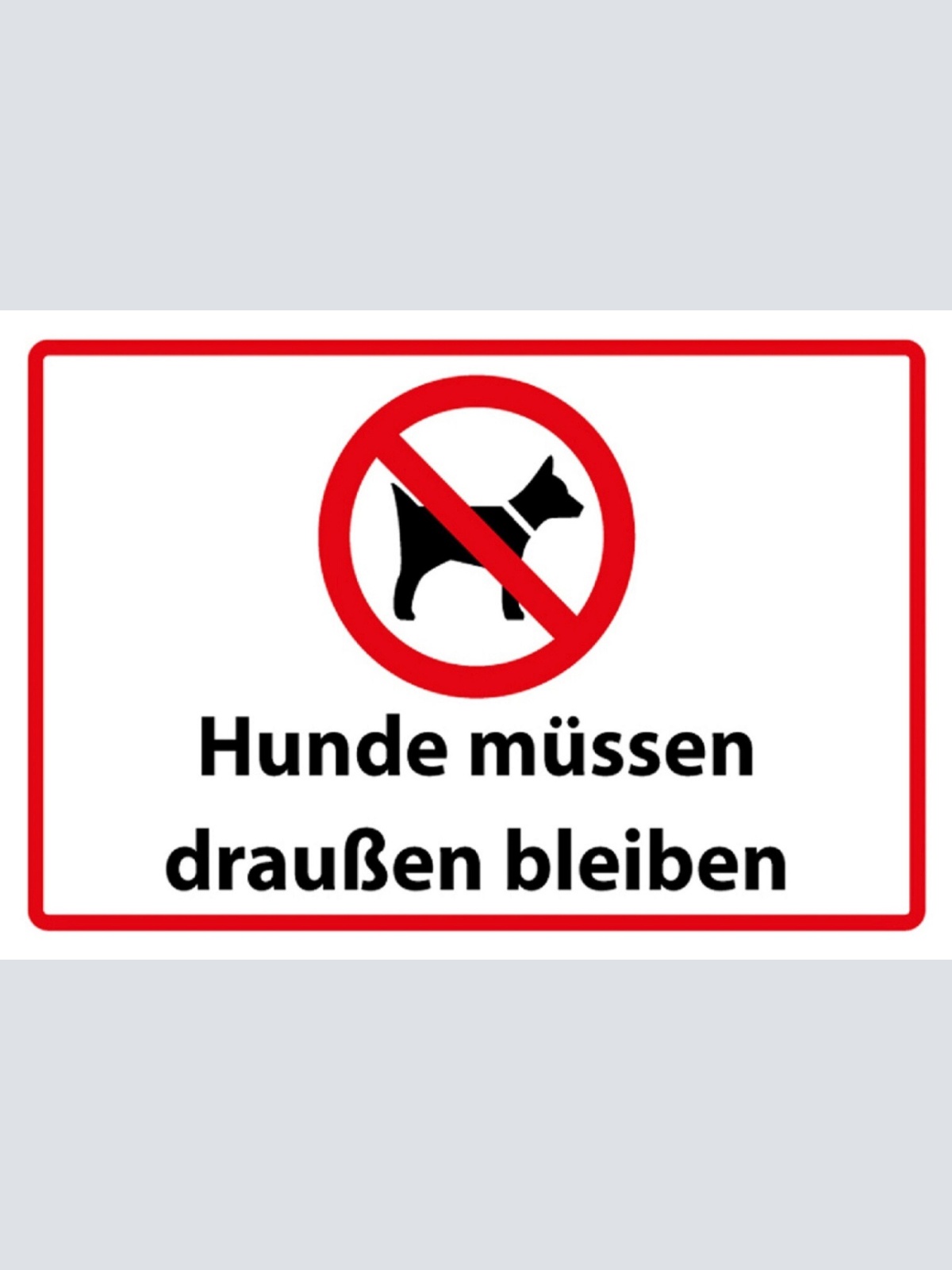 Schild Spruch Hunde müssen draußen bleiben Verbot JW