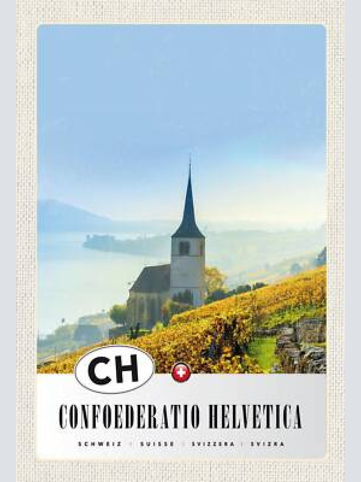 Schild spruch confoederatio helvetica switzerland schweiz see kirche jw