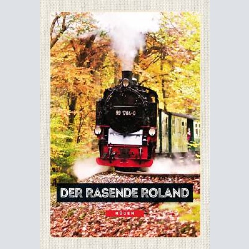 Schild spruch der rasende roland rügen deutschland wald eisenbahn jw