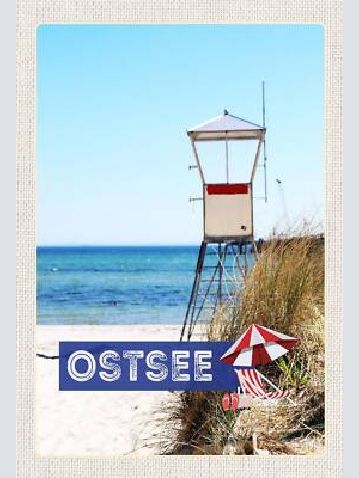 Schild spruch ostsee deutschland meer strand wachturm jw