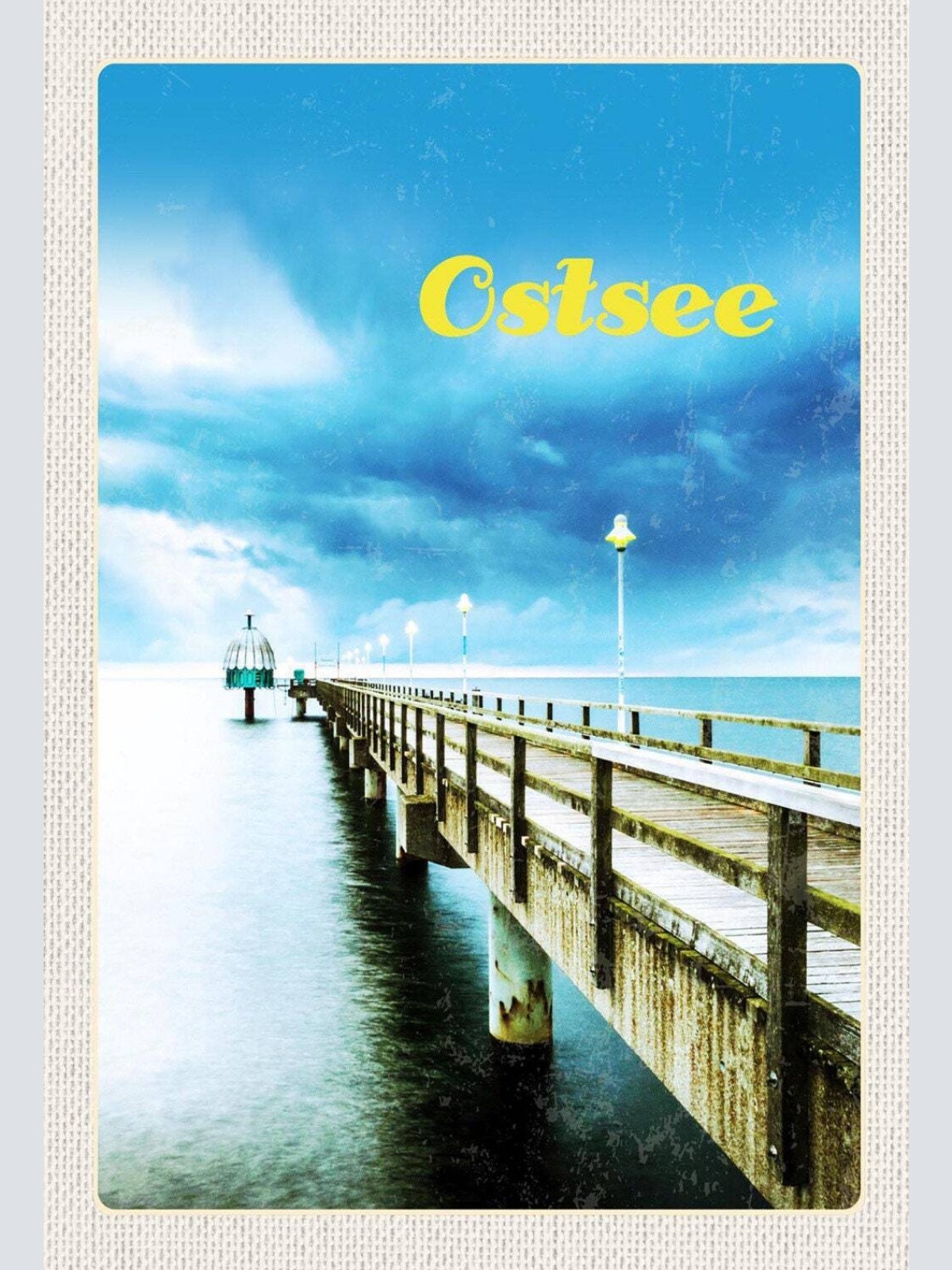 Schild spruch ostsee deutschland meer steg jw