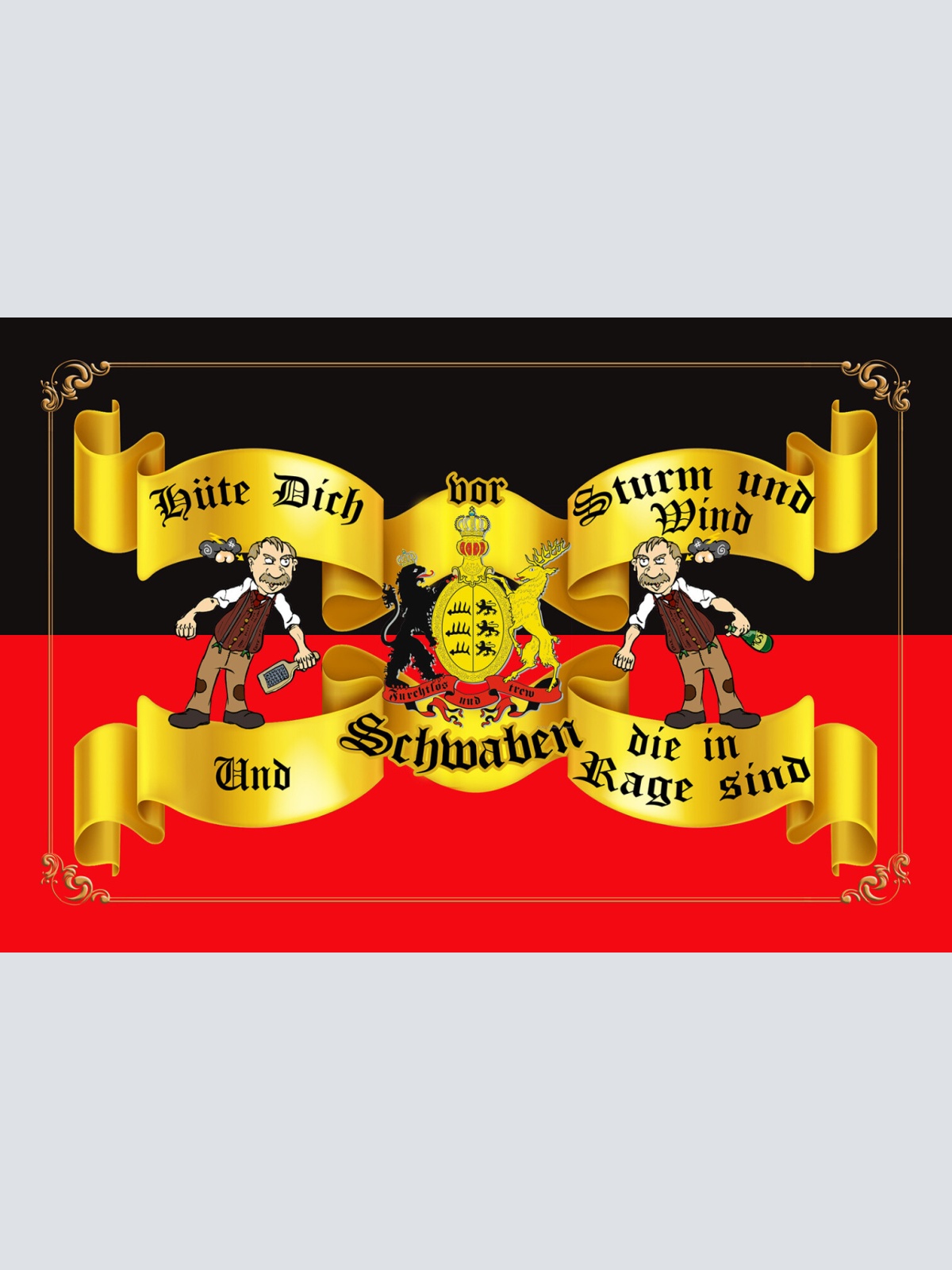 Schild Spruch Hüte dich vor Strum und Wind und Schwaben die in Rage sind JW