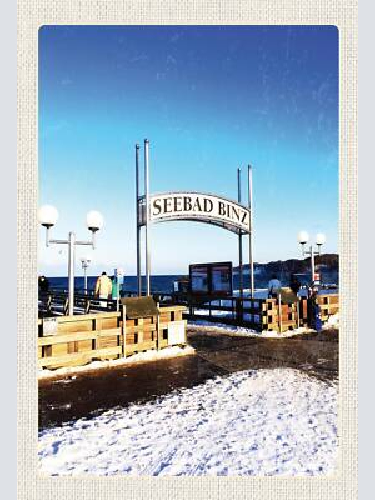 Schild spruch seebad binz winter meer jw