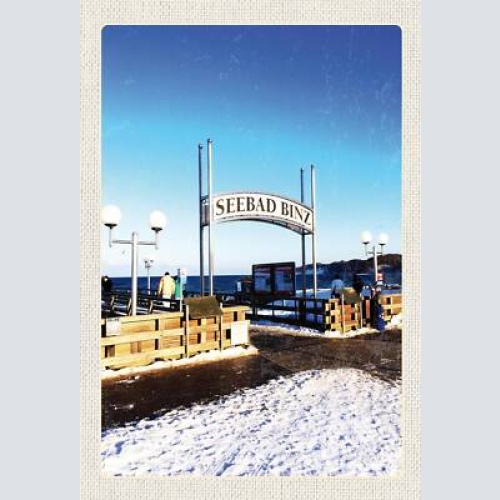 Schild spruch seebad binz winter meer jw