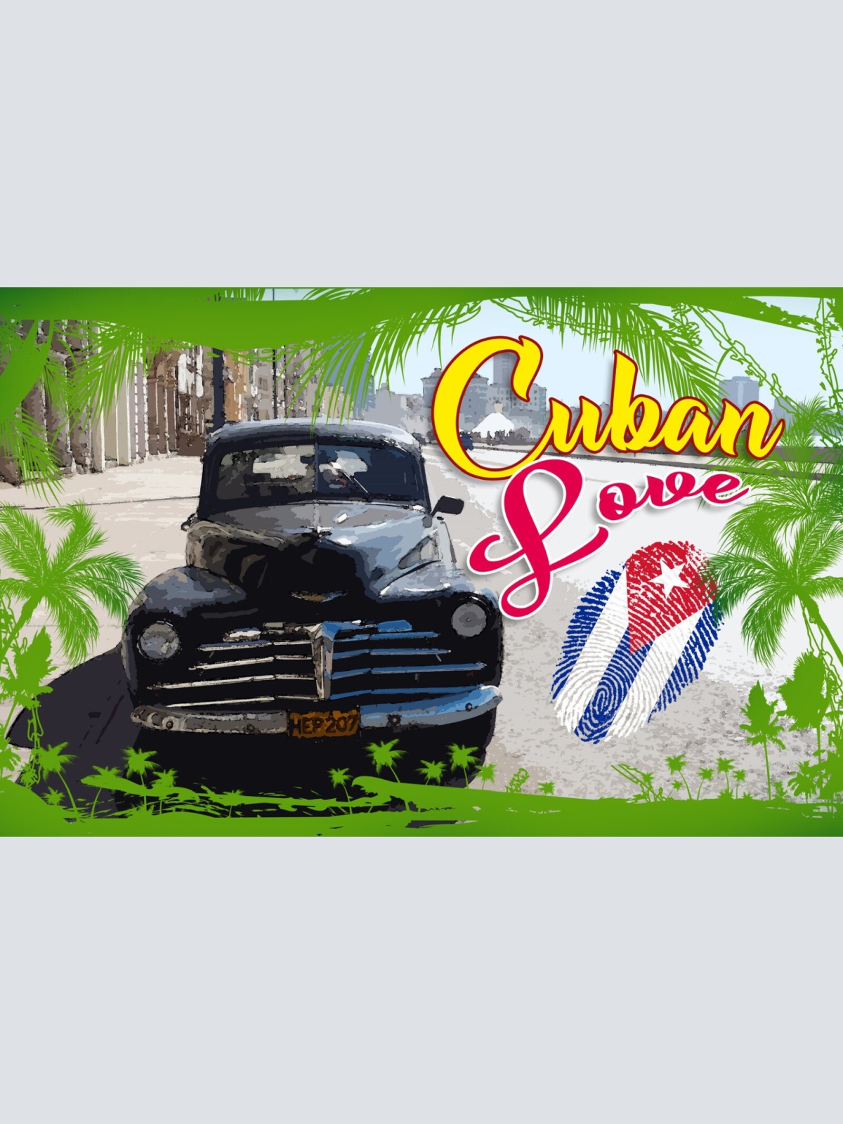 Schild Spruch Cuban Love Kubanische Liebe Auto Oldtimer JW